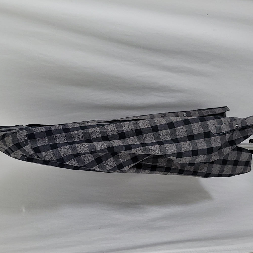 Bugatchi Black And Gray Checkered Button Up Long … - image 6